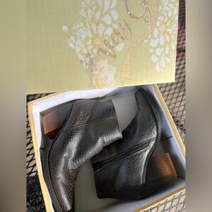 Very G Black Snake Ankle Booties